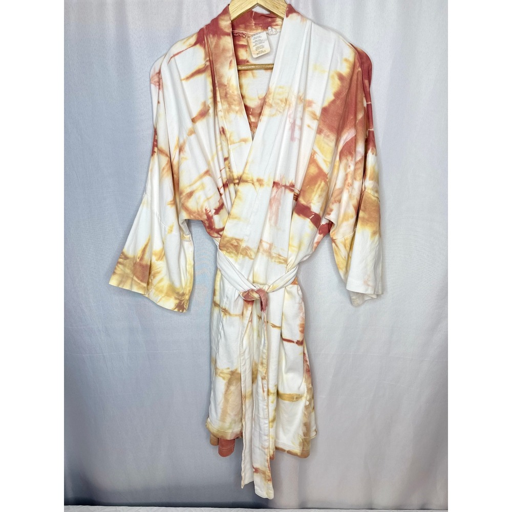 Under the Canopy Tie-Dyed Short Robe & Tie One Size Leisure Boho Artsy Self-Care